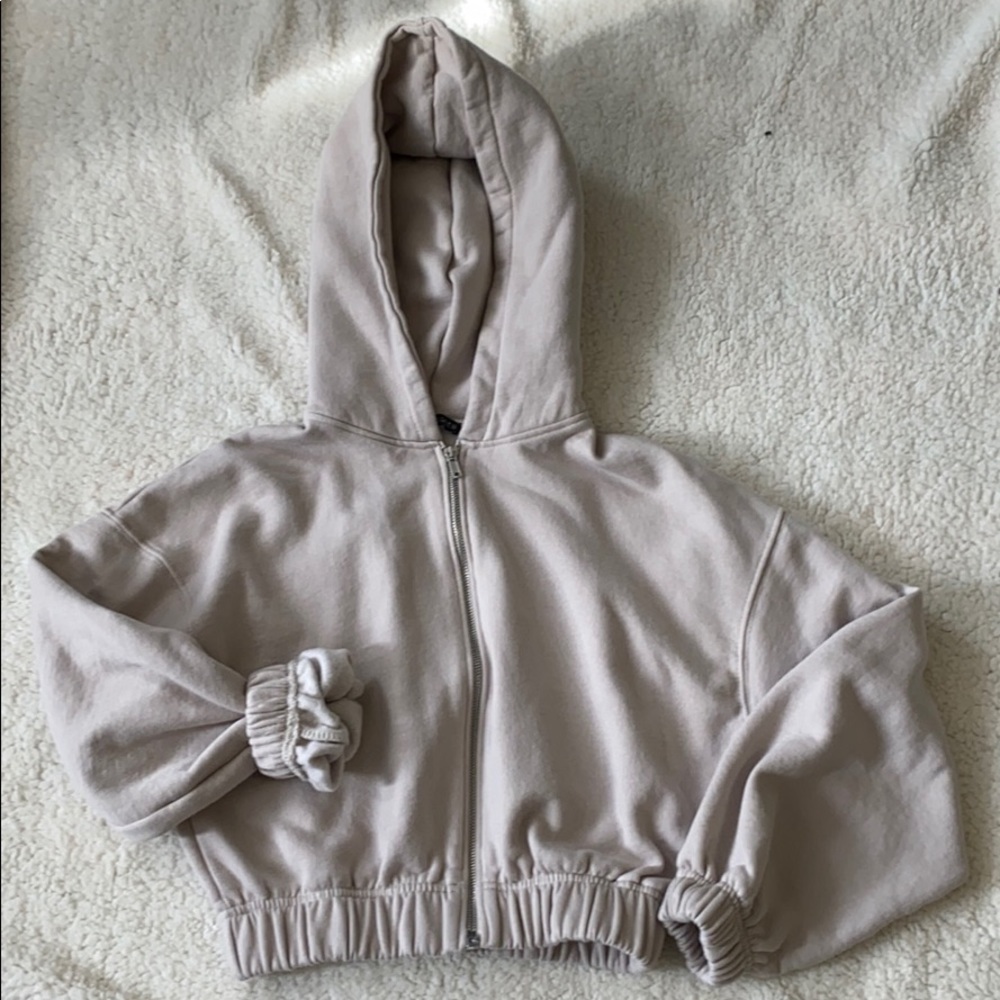 Zara Cropped Hooded Sweatshirt